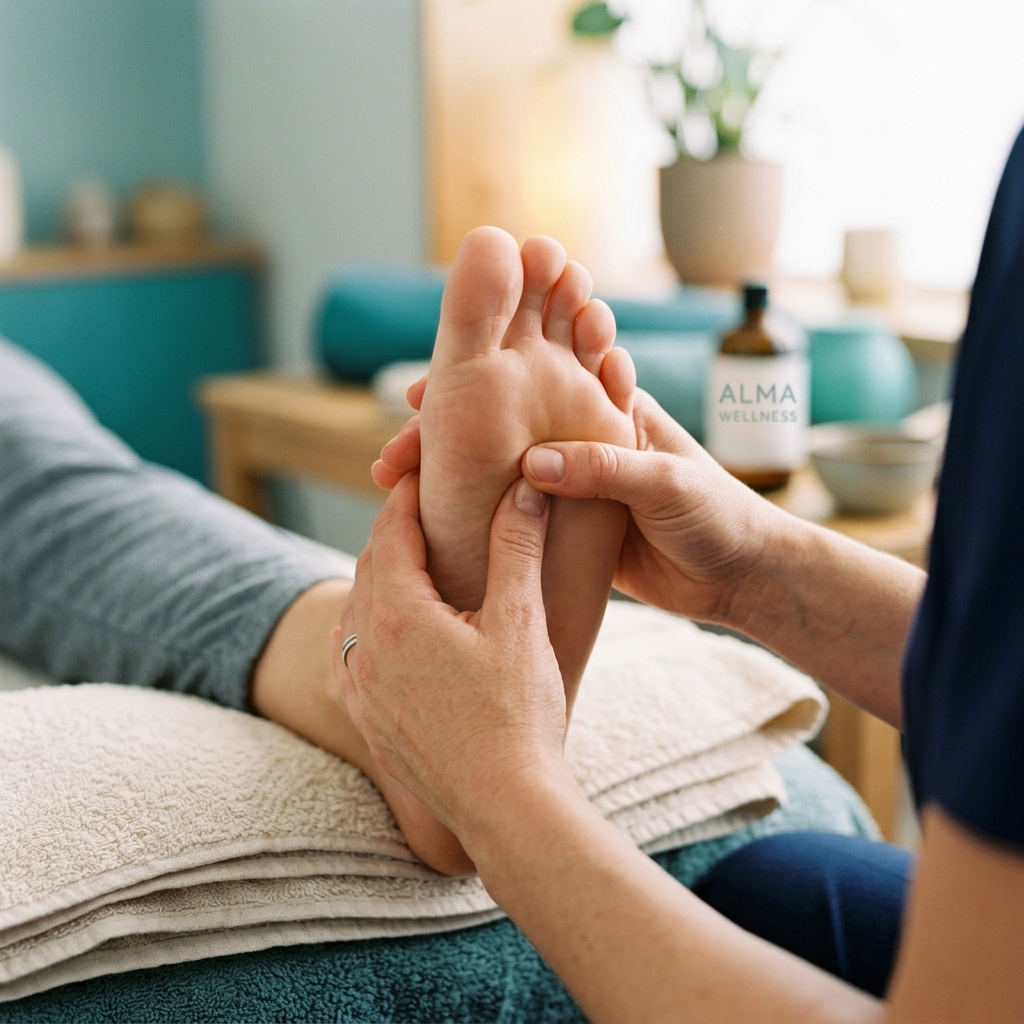 Prática de reflexologia podal
